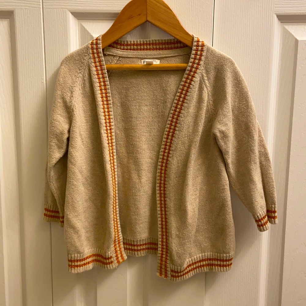 Toddler | Oatmeal and Gold Striped Cardigan